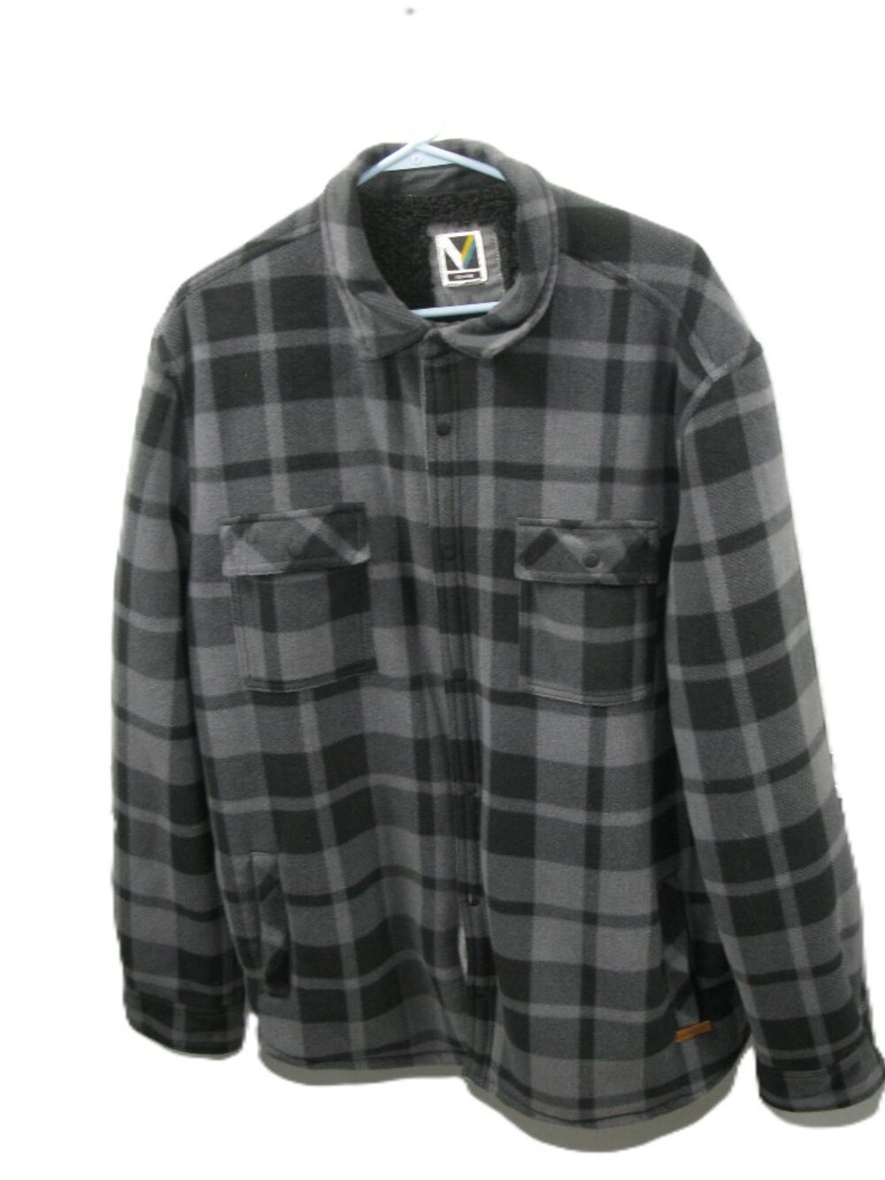 Voyager Men's Black/Gray Soft Faux Fur Lined Shacket Size XL